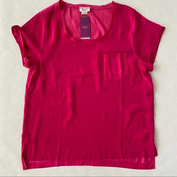 Original Penguin | Roll Sleeve Scoop Neck Blouse - Picture 1 of 8